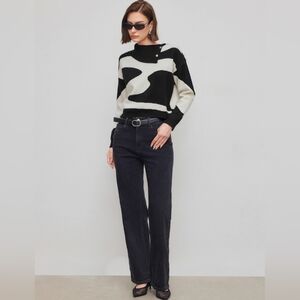 EUC Women's Cider Denim High Rise Wide Leg Jeans, Size Large, Black